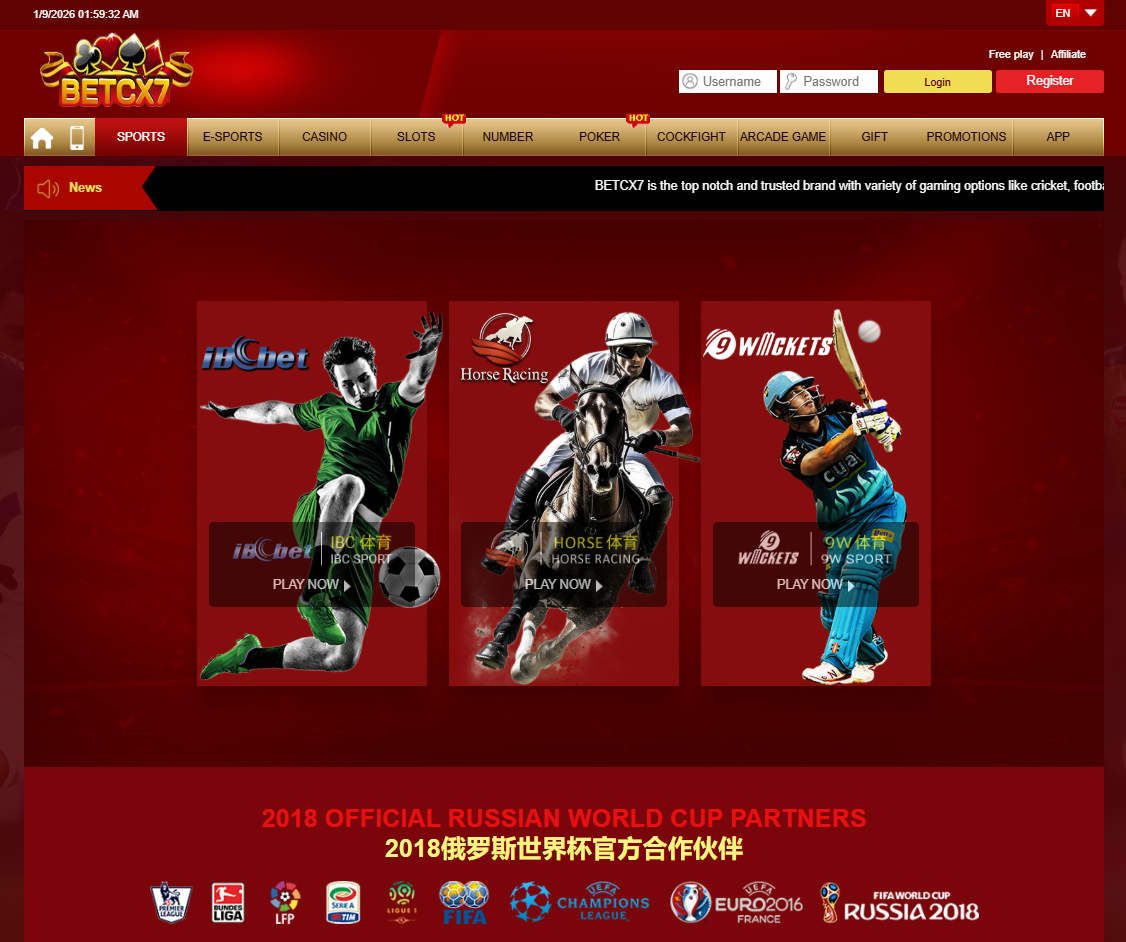 BetCX7 game and sports providers