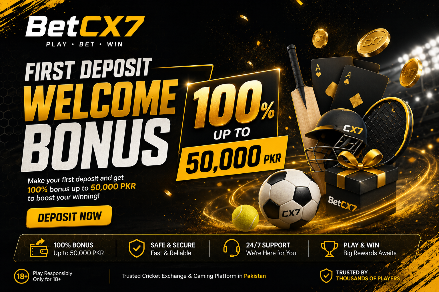 BetCX7 first deposit welcome bonus